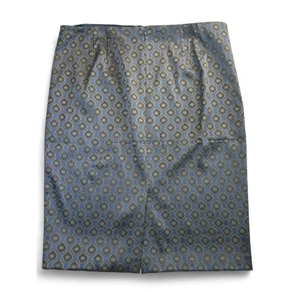 Ann Taylor Factory Women's Patterned Skirt Blue Black Zipper Size 16 - Picture 3 of 6